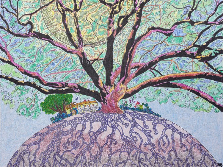 L'Arbre Monde, dessin, 24 x 32cm