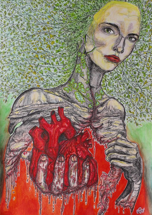 Ceci est mon coeur, dessin, A3 42 x 29,7cm