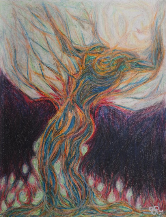 Offrande, Pastel gras, 50 x 65cm