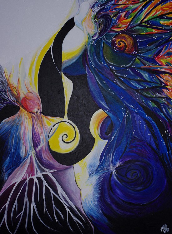 La Femme racine, acrylique, 60 x 80cm