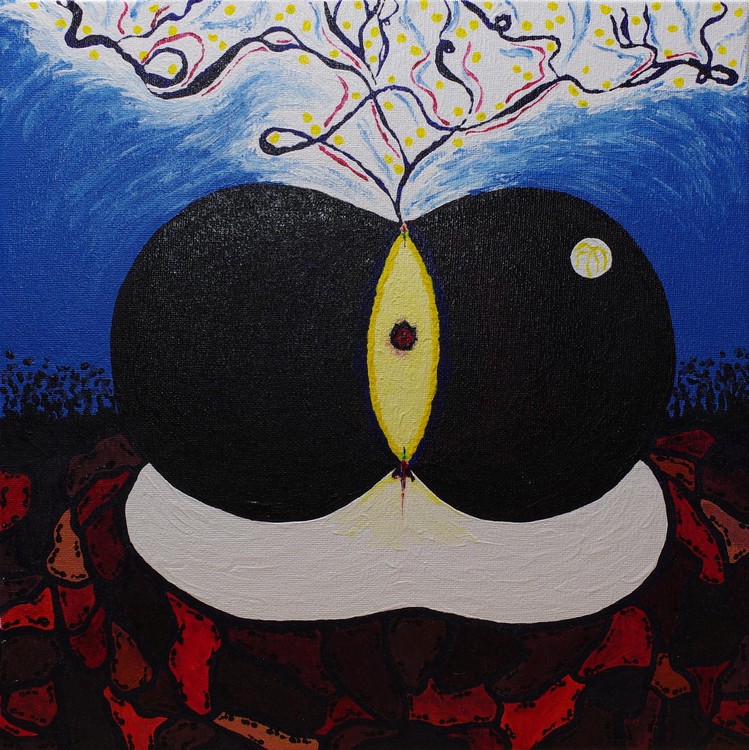 Pomme Happy, gouache, 30 x 30cm